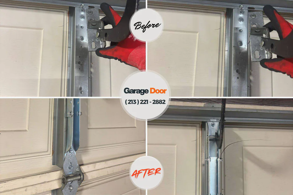 Before and after: garage door repair Leetsdale, PA